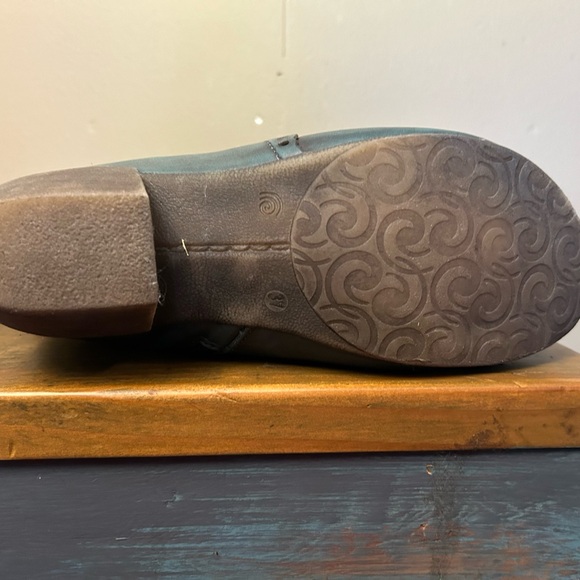 Porto-fino Boots. Teal Leather  & Grey Suede, Tan Inside. - Picture 7 of 9